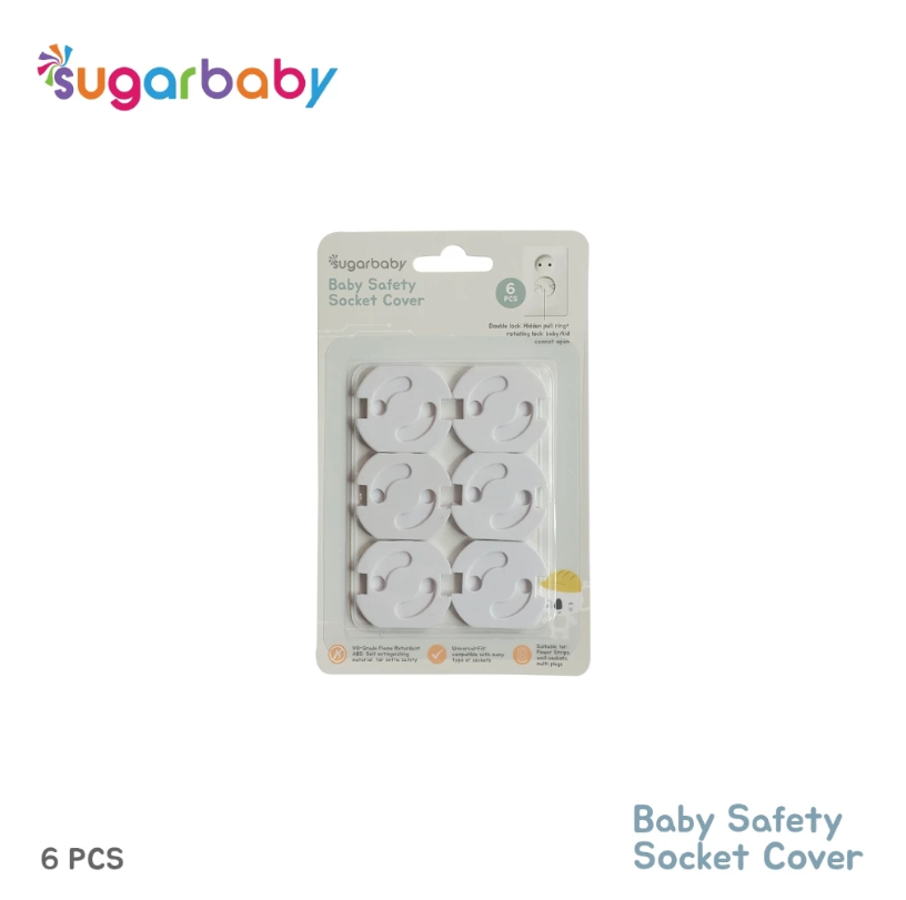 Baby Safety Socket Cover 6 PCS | Pelindung Colokan Pengaman Stop Kontak Listrik Bayi BPA Free